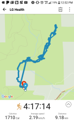 Sergio: Actually did 6.9 miles (11k) however tracker could not get signal in canyons. You can see where the signal was lost at times with straight lines. The trail is 3.4 miles directly. Did a side path for a 1/10 mile further.