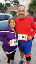 Marla and Jorge: "Our pics after our 5k"