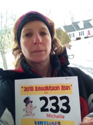 Michelle: "Temps below 20 degrees but I did it. My 1st 10k+ for the year."