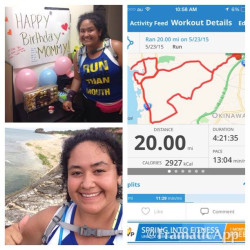 Marisol: "I had signed up for the half marathon but ended up running 31k (20miles) to celebrate my 31st birthday!"