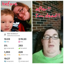 Melissa: I had to quit the half marathon after 10 miles so I changed to a 10k.
