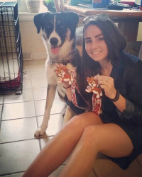 Jaclyn: Kona and me with our Run Free medals.