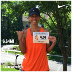 Kimberly: "Braved the heat and humidity this morning and finished the 10k!  Thanks Virtual Strides for these awesome runs and challenging us to get out while support worthy causes."