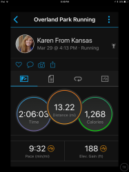 Karen: Yay! Rain, cold, mud, PR! (My finish time is when I met half marathon distance.)