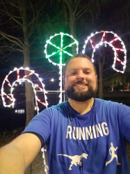 Chris: Took in the Holiday lights at Crane's Roost in Altamonte Springs FL while running the 5k.