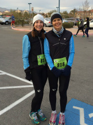Dawn: "A cold New Year's Eve Resolution Run 10K in Las Vegas, Nevada with my running pal, Laura (on the right)."