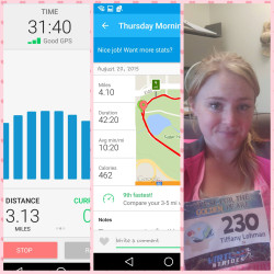 Tiffany: "Working my way up to the 10K. I was slow on this 5K but got it done. "