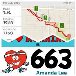 Amanda: "Did my I <3 Running 5k on Wednesday last week but forgot to post my results :)"