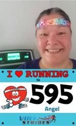 Angel: "Finished! 45:29! First Virtual 5K I have ever done on my treadmill. Pretty neat!"