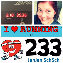 Jenna: "After months and weeks of PT and having severe back pain, I finally was able to get on the treadmill and run! Completed this 5k without stopping! I call this a victory for myself!"