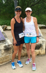 Rebecca and Dana: "Sole Sistas. Aloha Run June 2015.  Texas heat can't stop us.  Six down, six to go for 2015."