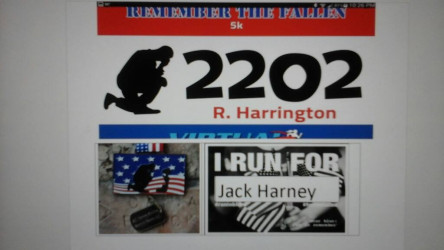 Rhonda: "Remember The Fallen Virtual Strides RaceI walked for Jack Harney, Vietnam Veteran that passed away 4 months agao from being exposed to Agent Orange."
