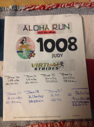 Judy: "Aloha Half Marathon Done!"