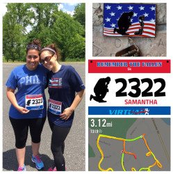 Samantha: "First race since my surgery to repair a running injury in 2013!"