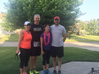 Kent: "Aloha run 5k+. Amy, Kent, Danita, and Eric. Mahalo for a great morning run."