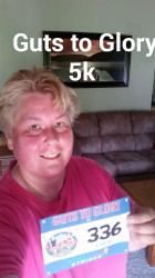 Cheri: "2nd 5K of the summer. This is to honor my cousin Katy that has battled Crohns for the majority of her 21 yr life and she keeps the fight going!"
