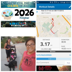 Melody: "3.17 miles with my teenager, toddler and our 5 year old English Lab."