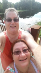 Beth: "Yay!!! Had fun with this one!!! Hubby and I at the bridge over the Withlacoochee at the Dunnellon Trailhead, Sunday, August 16, 2015"