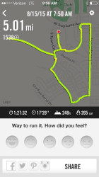 Christine: "Went a little further than 5K...not a bad effort for my first distance walk in 2 years.  And with all hills!"