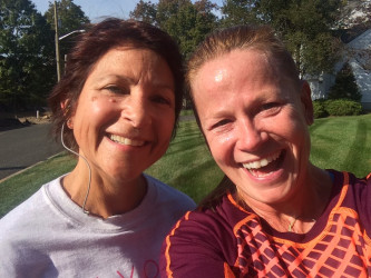 Audrey: "WooHoo! 10k completed with Gina Franco! =)"