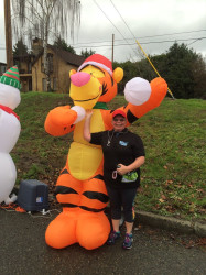 Sue: Tigger at the end of the race!