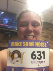 Bridget: My first 5K since I was 15years old! So proud that I did it in under 55min on the treadmill! I can't wait to improve my time and donate more to these wonderful charities!  Thank you VirtualRaces!