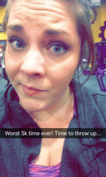 Lindsey: Even though it was my worst run ever, I'm glad I finished.