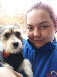 Dawn: Me and my pup, Cody. Just finished our 5k with a quick walk/jog outside. It was a cold day in NJ but we did it.  Started just after 11am with the treadmill and finished by trolling the neighborhood.