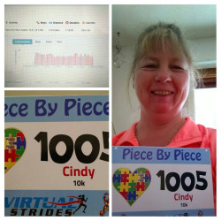 Cindy: My 1st 10K done for a great cause!