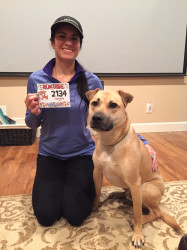 Danielle: Completed the Run Free race with my adopted rescue dog Bane.