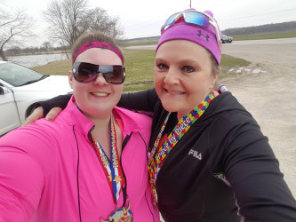 Dianna: Jessica and Dianna 1st Virtual5k. March 26, 2016
