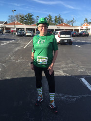 Trena: Our own St Patrick's Day Run. Beautiful evening for a run!