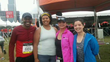 Mika: My friends, mother and I after finishing our 10k