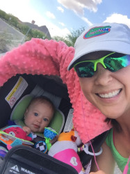 Suzanne: Choose the literal definition of 'tough mother runner' and took my daughter Addie with me on my 10K.