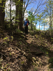 John: Hiked 7.8 miles on the Holy Hill segment of the Ice Age Trail in the town of Erin, Wisconsin. It's a beautiful trail with hills, farms fields, dirt trails and rocks. Challenging but with the effort!