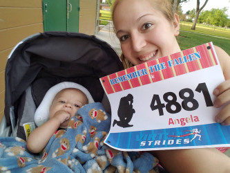 Angela: Walking a 5K with my main man at a Memorial Park for Veterens, for those who have fallen.