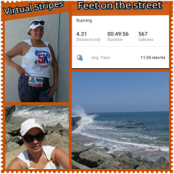 Monica: 1st virtual race with virtual stripes!!!