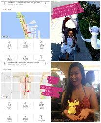 Elisa: A bad knee isn't going to stop me... From walking for exercise and catching Pokemon for a cause. 3/5 completed at the beach, 2/5 completed in Hillcrest; both were lots of fun in the sun... With sunscreen of course.