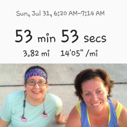 Karen: Slow but got it done.  Ready for our next run!!