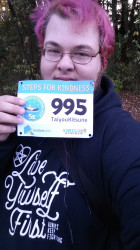 Kevin: After finishing my "Steps for Kindness" 5k, while rocking my "Love Yourself First" hoodie.