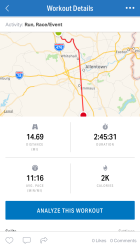 Melissa: 14.69 miles completed