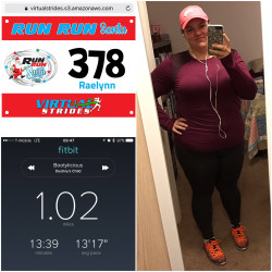 Raelynn: Been outta shape and gained some weight back... what a fun and great way to start getting back in gear! Thanks Virtual Strides!