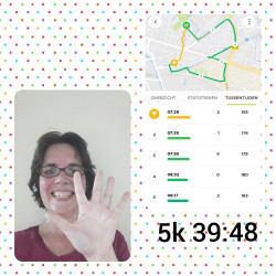 Joanne: Did more than 5k, but I added up the time of my first 5k. See picture for evidence.