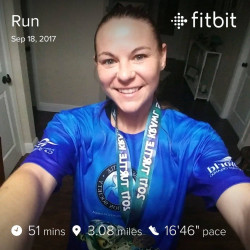 Tara: After tons of rain from Hurricane Irma. Got out there to complete this race only to get more rain. I got it done. I feel good. On to the next.