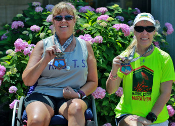 Melissa & Vicky: Run actually done on May 9.  Thank you for the beautiful medal for a wonderful cause from Melissa and Vicky (Team 2 for1).
